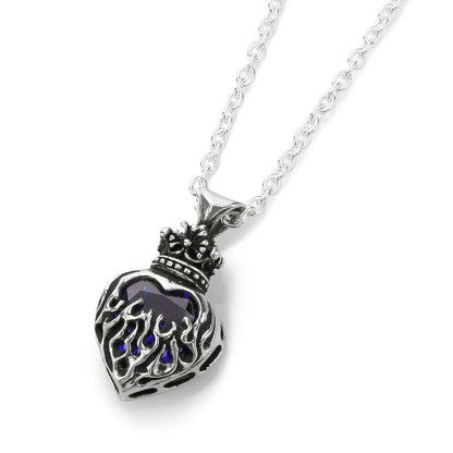 Pendant : Mini Flame Heart 2nd edition w/CZ Stone Purple