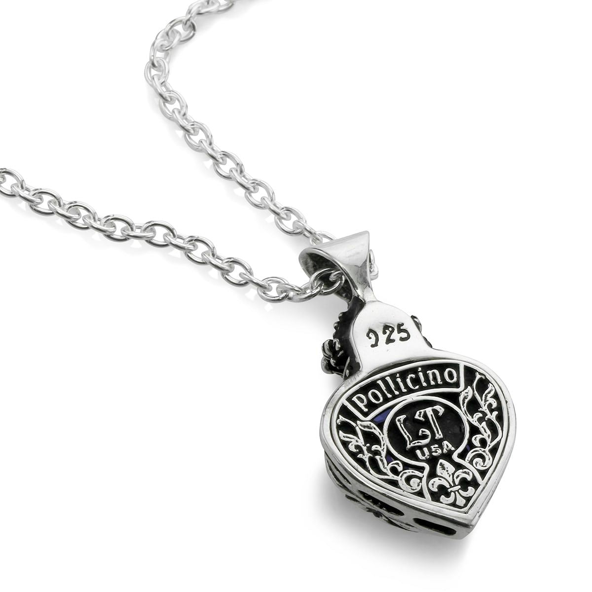 Pendant : Mini Flame Heart 2nd edition w/CZ Stone Purple