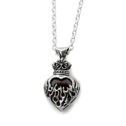 Pendant : Mini Flame Heart 2nd edition w/CZ Stone Red
