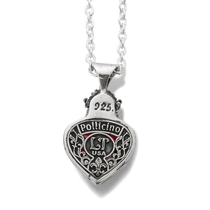 Pendant : Mini Flame Heart 2nd edition w/CZ Stone Red