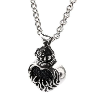 Pendant : Mini Flame Heart 2nd Edition w/Stingray Black