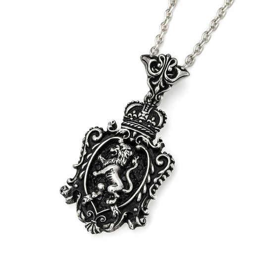 Pendant : King Crown Crest Inlay w/Lion w/Sanded Stingray Black