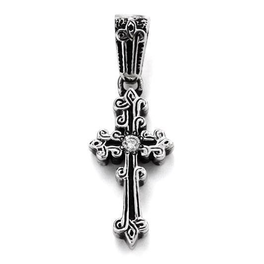 Pendant : Narrow Celtic Cross w/Diamond(Cross Center)