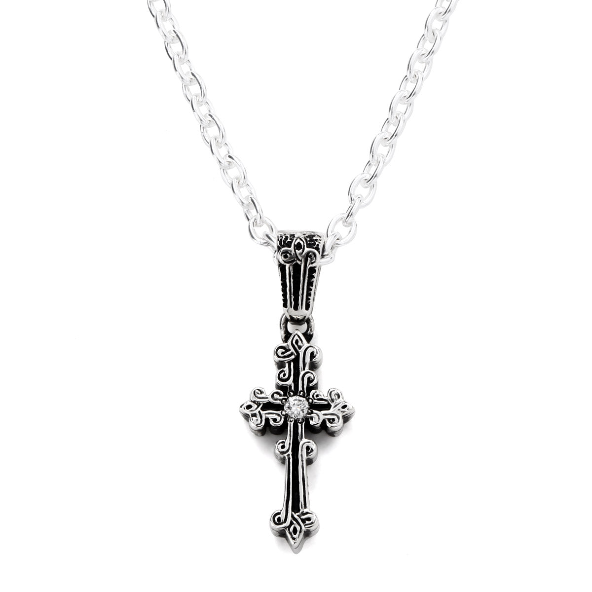 Pendant : Narrow Celtic Cross w/Diamond(Cross Center)