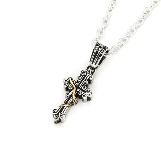 【BC Online Store LTD.】Pendant : Narrow Celtic Cross w/K18Decoration