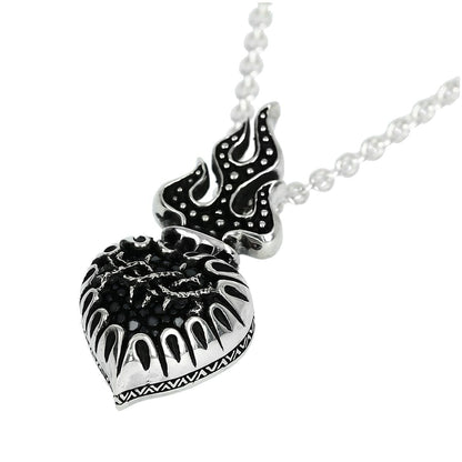 Pendant : Sacred Heart 2nd Edition w/Sanded Stingray Black