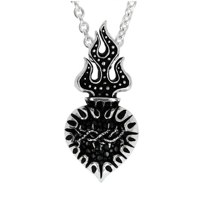 Pendant : Sacred Heart 2nd Edition w/Sanded Stingray Black