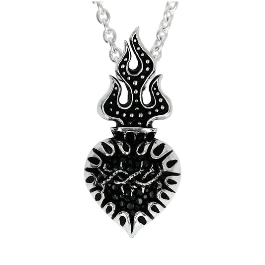 Pendant : Sacred Heart 2nd Edition w/Sanded Stingray Black