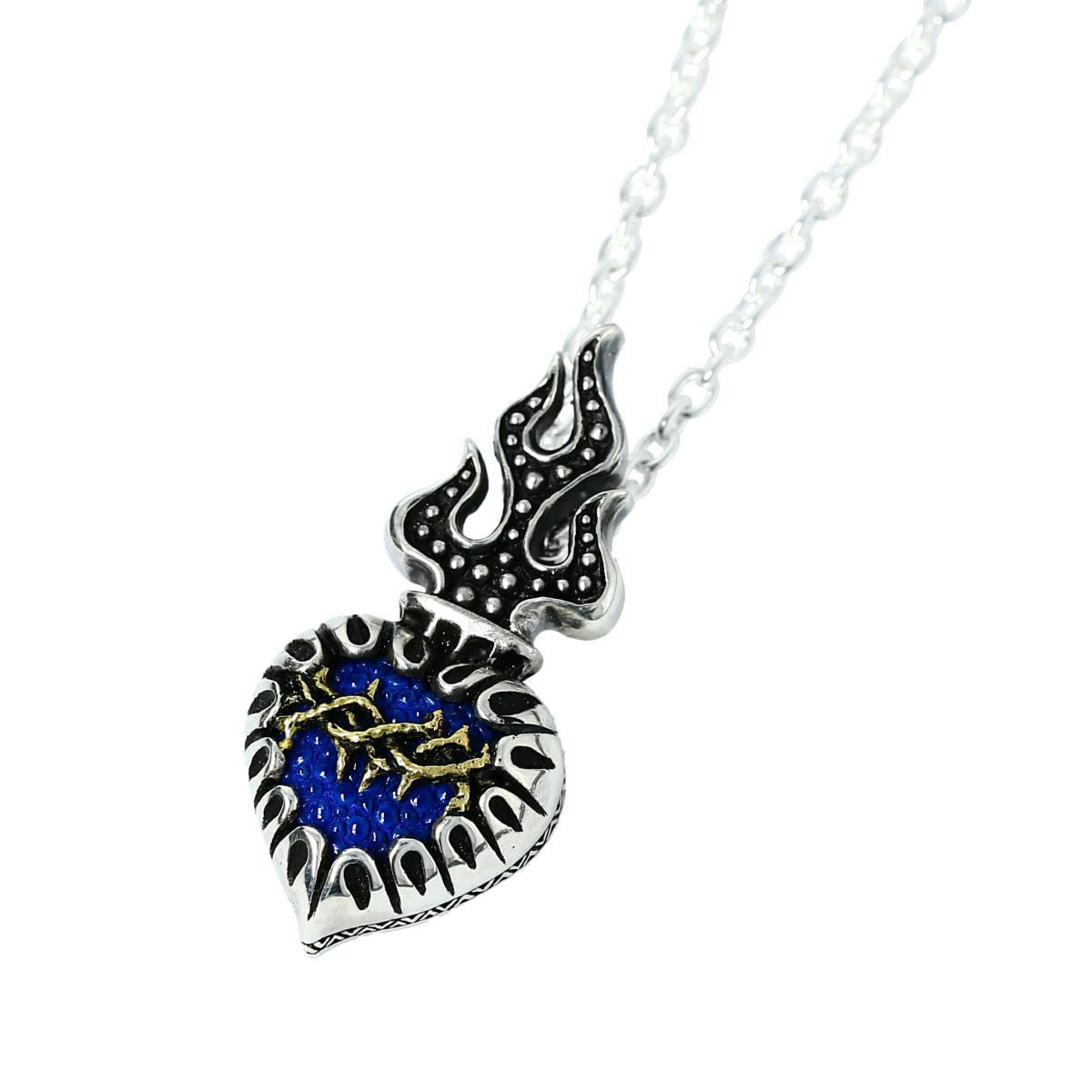 Pendant : Sacred Heart 2nd Edition w/K18Thorn w/Stingray Blue
