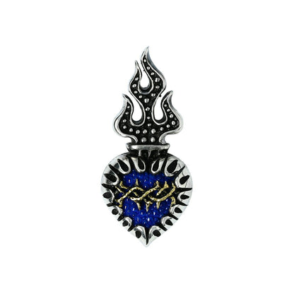 Pendant : Sacred Heart 2nd Edition w/K18Thorn w/Stingray Blue
