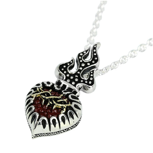 Pendant : Sacred Heart 2nd Edition w/K18Thorn w/Stingray Burgundy