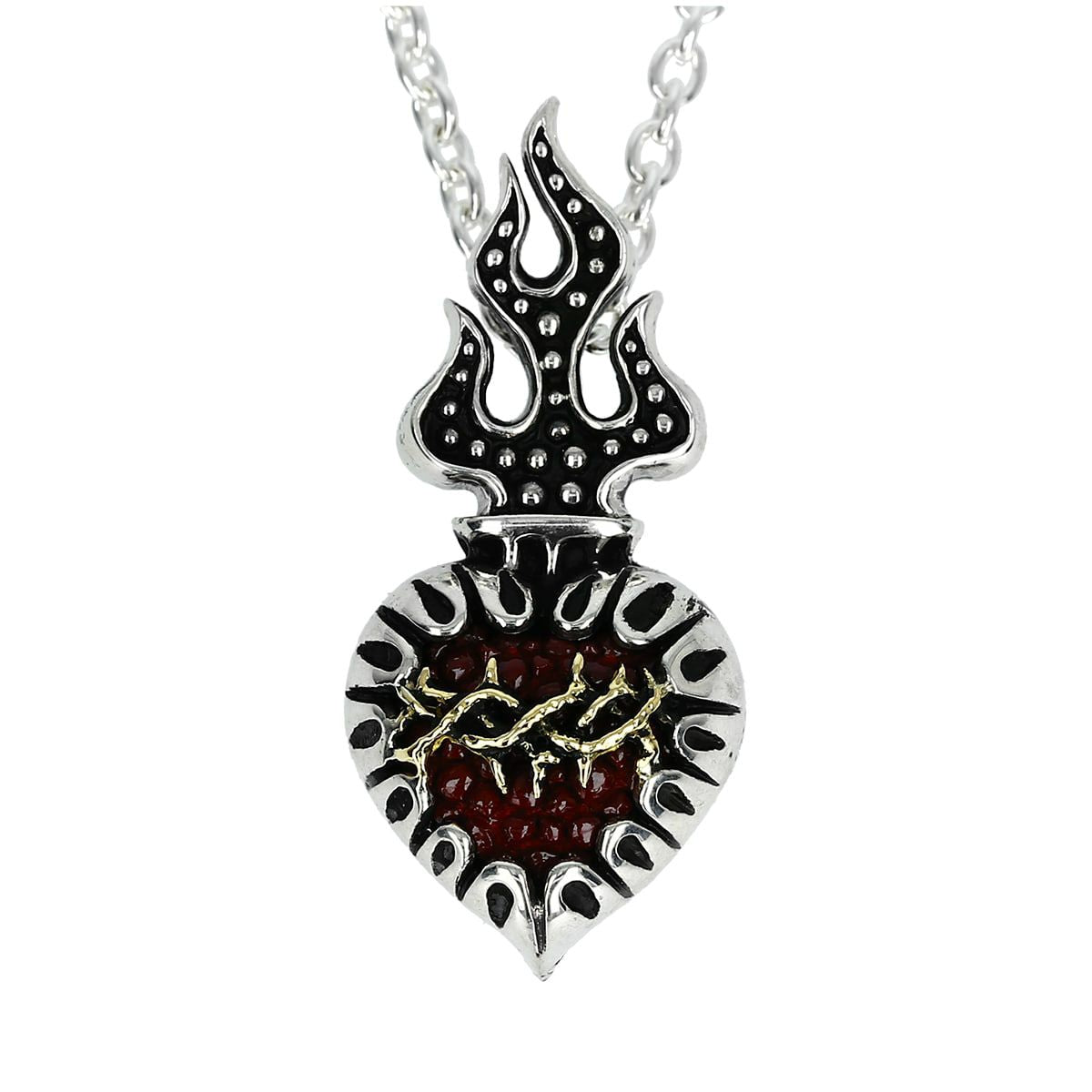 Pendant : Sacred Heart 2nd Edition w/K18Thorn w/Stingray Burgundy