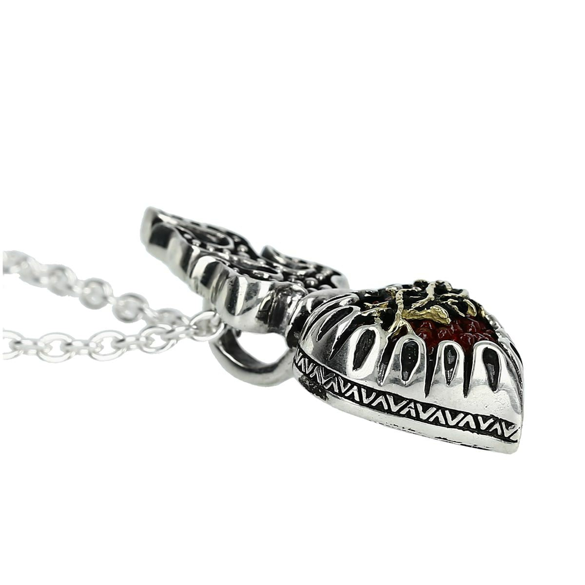 Pendant : Sacred Heart 2nd Edition w/K18Thorn w/Stingray Burgundy