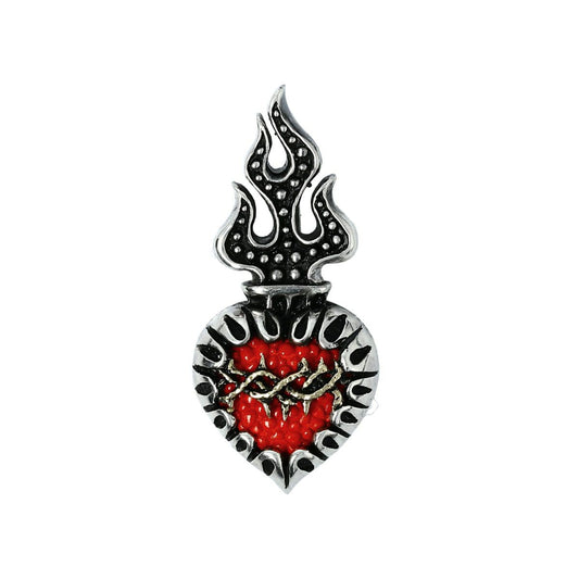 Pendant : Sacred Heart 2nd Edition w/K18Thorn w/Stingray Red