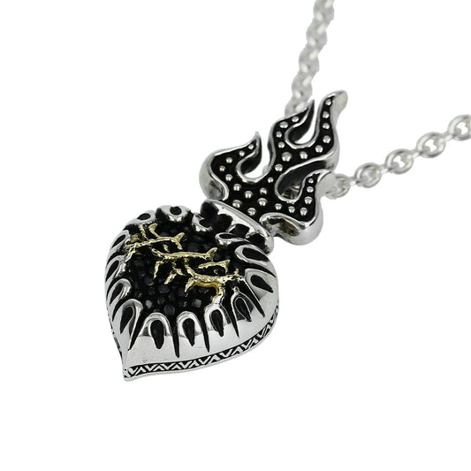 Pendant : Sacred Heart 2nd Edition w/K18Thorn w/Sanded Stingray Black