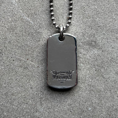 Pendant : ID Tag Medium w/Fleur-de-lis Horseshoe w/Stingray Black