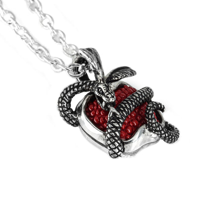 Pendant : Small Temptation Forbidden Fruits Inlay w/Snake w/Stingray Red