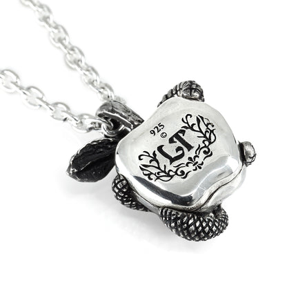 Pendant : Small Temptation Forbidden Fruits Inlay w/Snake w/Stingray Red