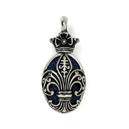 Pendant:Small Oval Fleur-de-lis Inlay w/Stingray