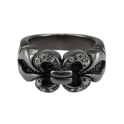 Ring : Chevron w/Diamond Pave(Chevron) /Black Custom