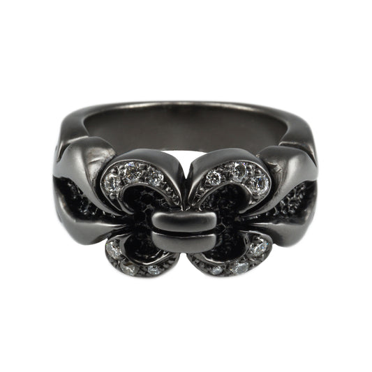 Ring : Chevron w/Diamond Pave(Chevron) /Black Custom