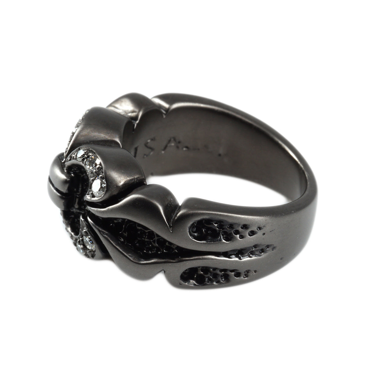 Ring : Chevron w/Diamond Pave(Chevron) /Black Custom