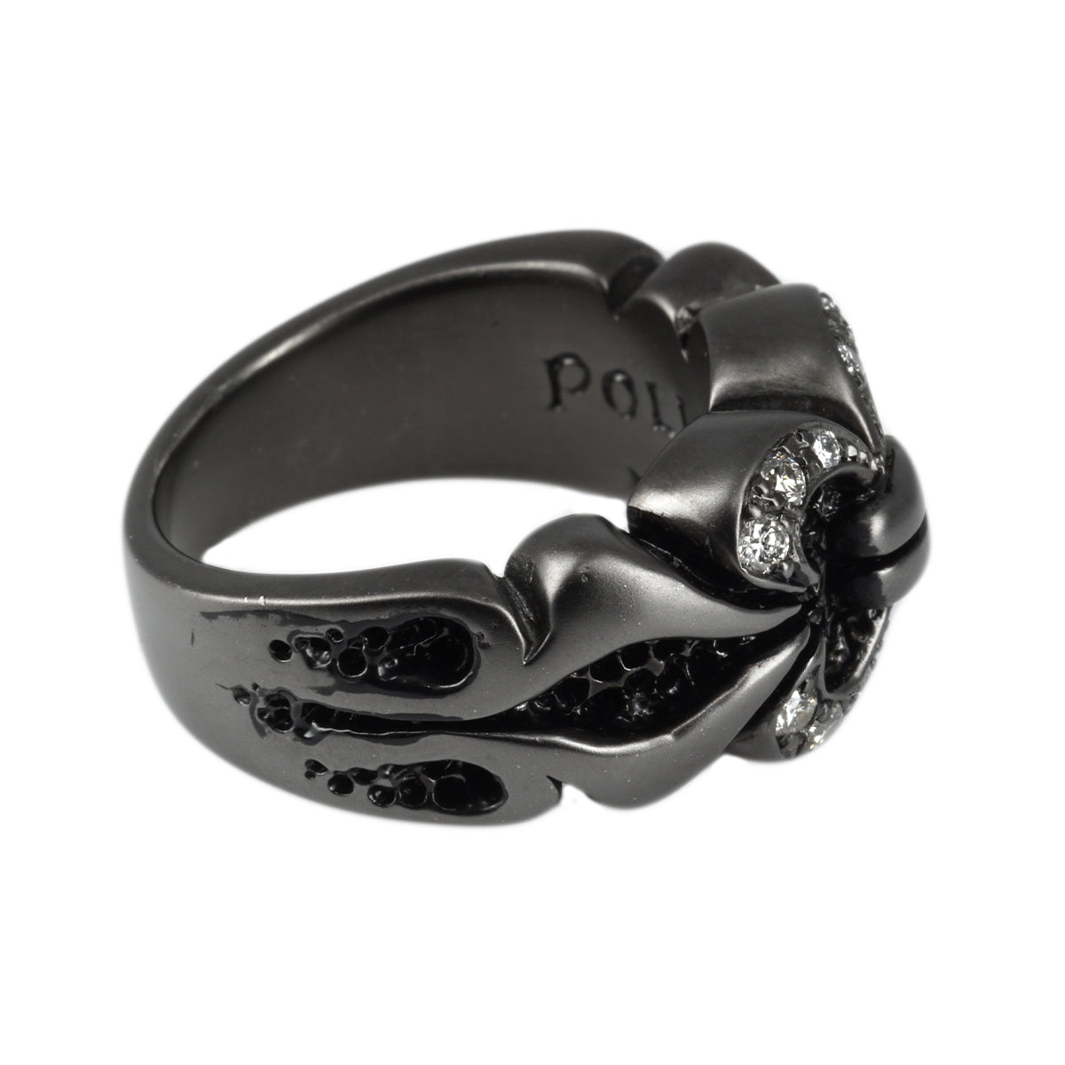 Ring : Chevron w/Diamond Pave(Chevron) /Black Custom