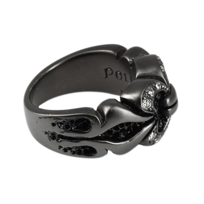 Ring : Chevron w/Diamond Pave(Chevron) /Black Custom