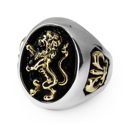 Ring : Special Edition w/K18Lion&Fleur-de-lis w/Stingray