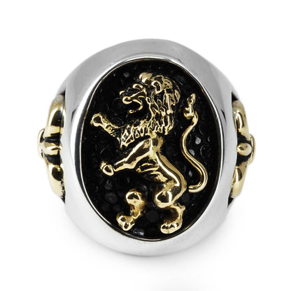 Ring : Special Edition w/K18Lion&Fleur-de-lis w/Stingray