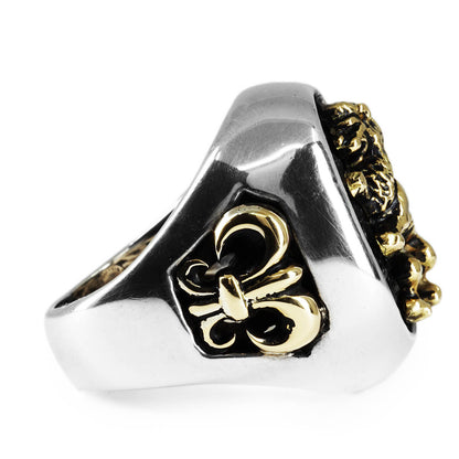 Ring : Special Edition w/K18Lion&Fleur-de-lis w/Stingray