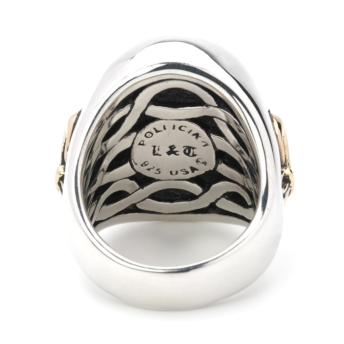 Ring : Special Edition w/K18Stone Cross&Side Fleur-de-lis w/Black Diamond(Cross)