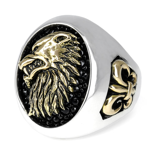 Ring : Special Edition w/K18Wolf＆Fleur-de-lis w/Stingray
