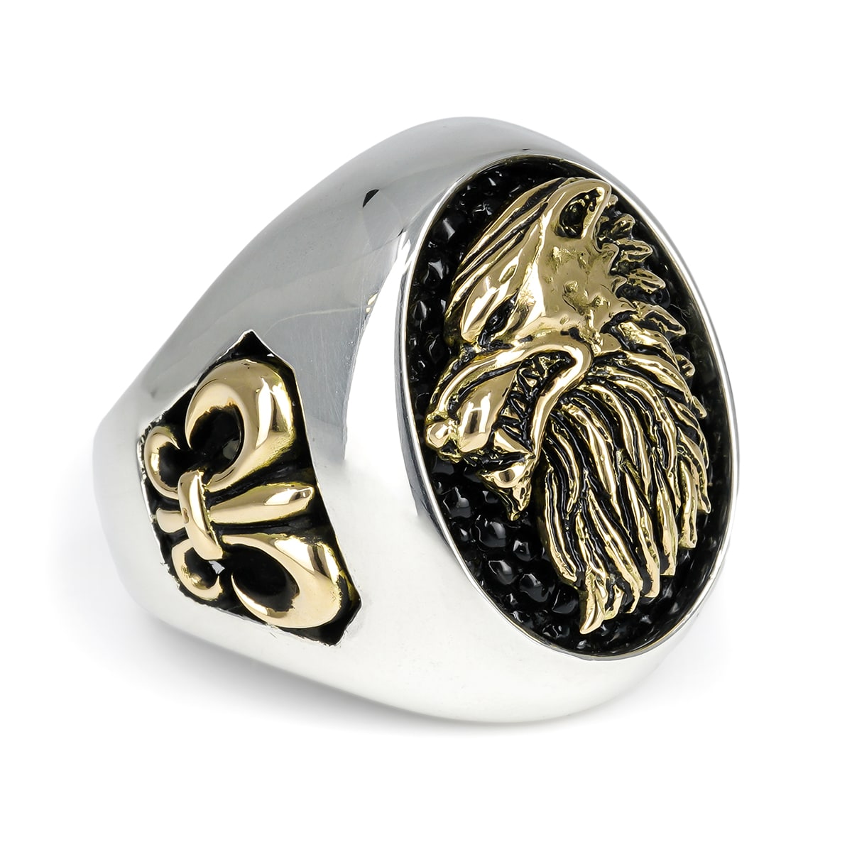 Ring : Special Edition w/K18Wolf＆Fleur-de-lis w/Stingray