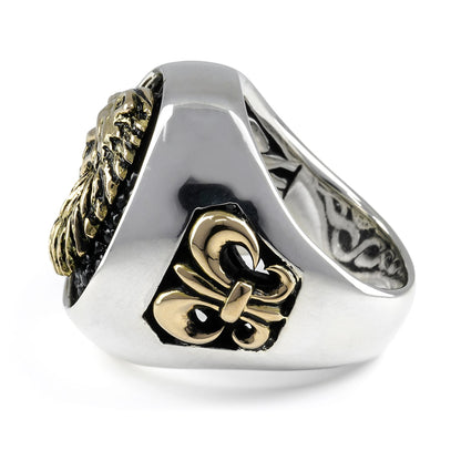Ring : Special Edition w/K18Wolf＆Fleur-de-lis w/Stingray