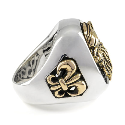 Ring : Special Edition w/K18Wolf＆Fleur-de-lis w/Stingray