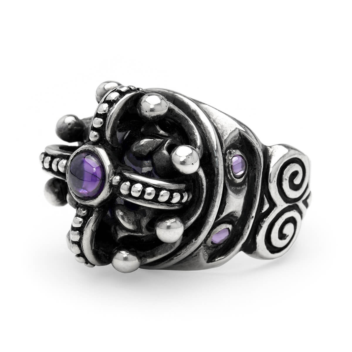 Ring : Imperial King Crown w/CZ Stone w/Garnet 8pc