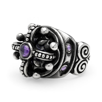 Ring : Imperial King Crown w/CZ Stone w/Garnet 8pc