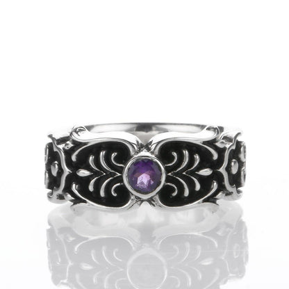 Ring : Scroll Celtic Vine w/Small Stone 2nd Edition w/Amethyst