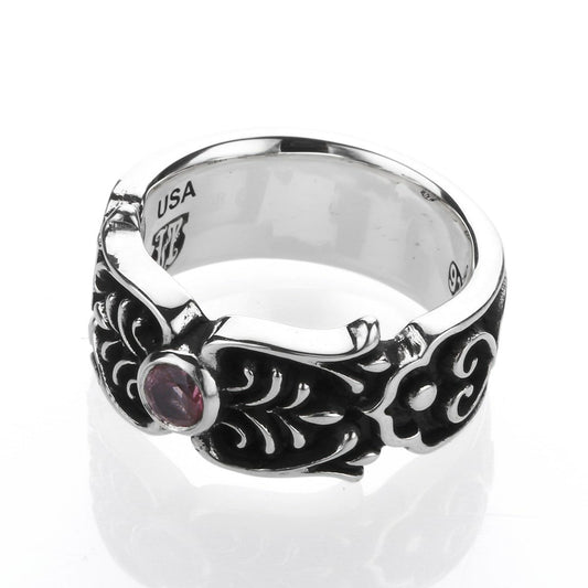 Ring : Scroll Celtic Vine w/Small Stone 2nd Edition w/Pink Topaz