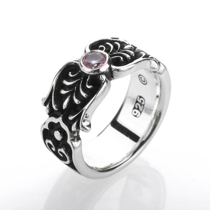 Ring : Scroll Celtic Vine w/Small Stone 2nd Edition w/Pink Topaz