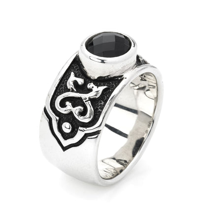 Ring : Celtic Vine w/Large Stone 2nd Edition w/Onyx