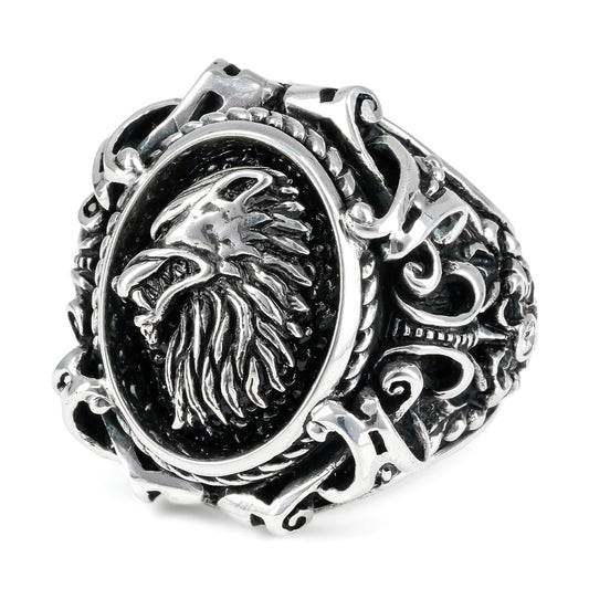 Ring : Pope's Inlay w/Wolf w/Diamond(Side) w/Stingray