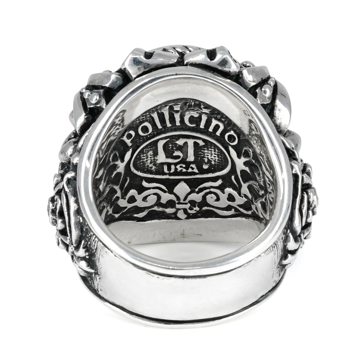 Ring : Pope's Inlay w/Wolf w/Diamond(Side) w/Stingray