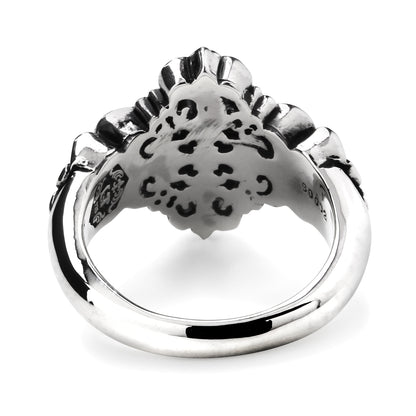 Ring : Small Four Fleur-de-lis w/Stone Cross w/Black Diamond(Cross)