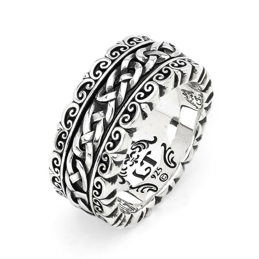 Ring : Revolving Filigree Narrow w/Celtic Ropeedge Belt