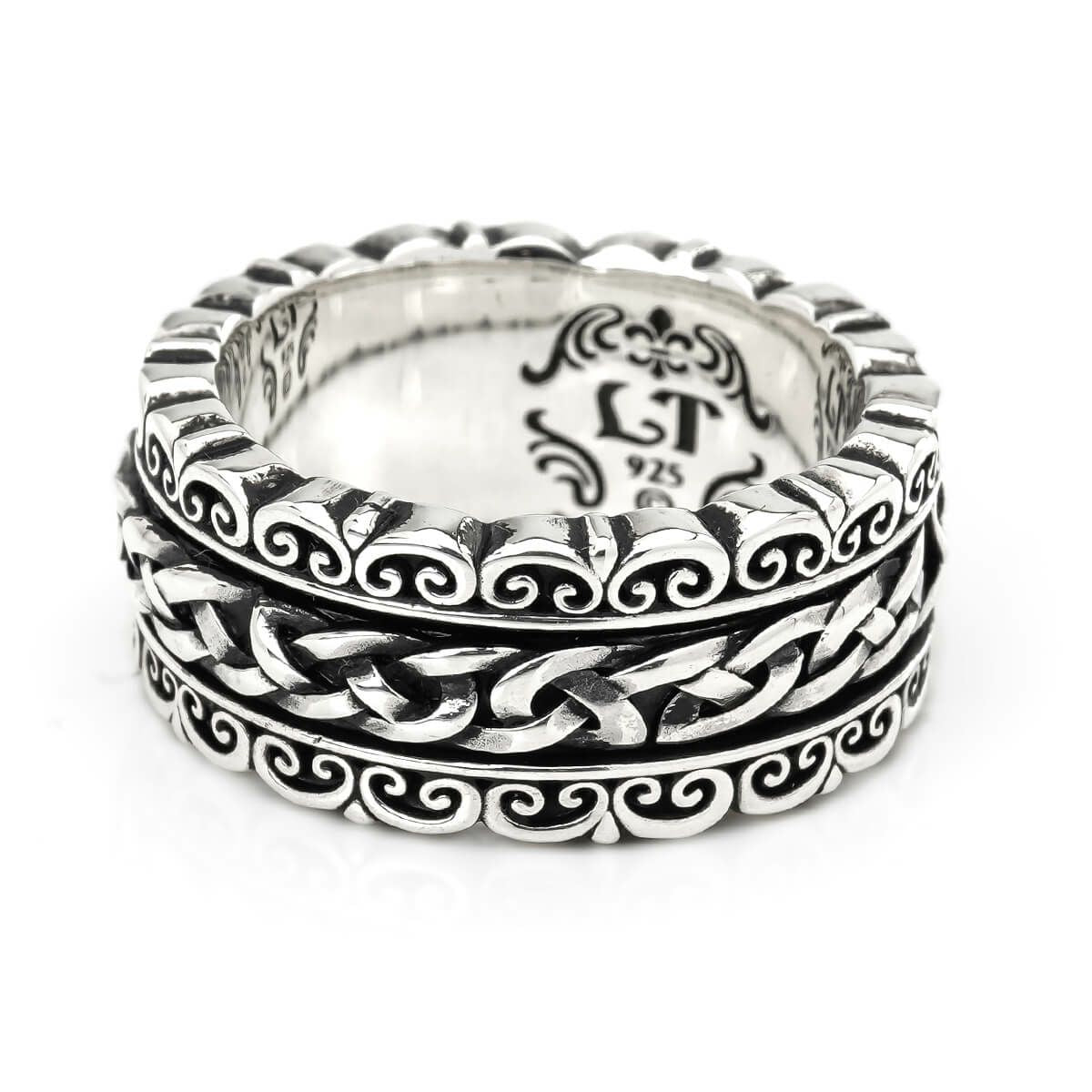 Ring : Revolving Filigree Narrow w/Celtic Ropeedge Belt