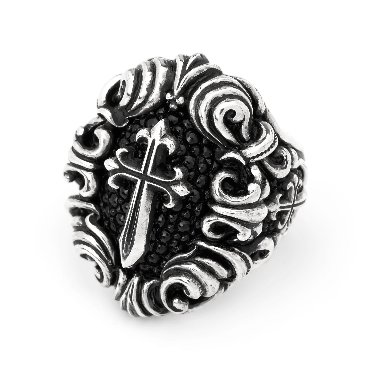 Ring : Dedication inlay w/Pollicino Cross w/Stingray