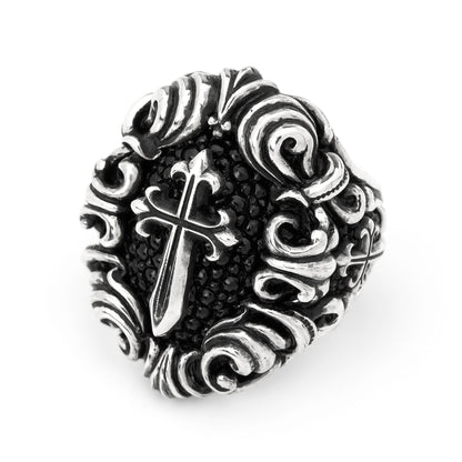 Ring : Dedication inlay w/Pollicino Cross w/Stingray
