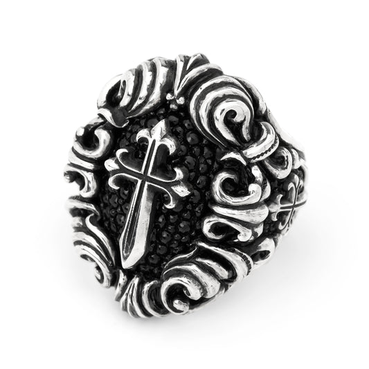 Ring : Dedication inlay w/Pollicino Cross w/Stingray